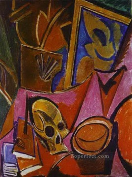skull Painting - Composition with a Skull 1908 cubism Pablo Picasso